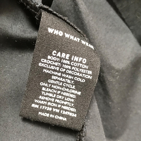 Who What Wear blk cotton dress w/ openwork sleeves - Picture 6 of 8